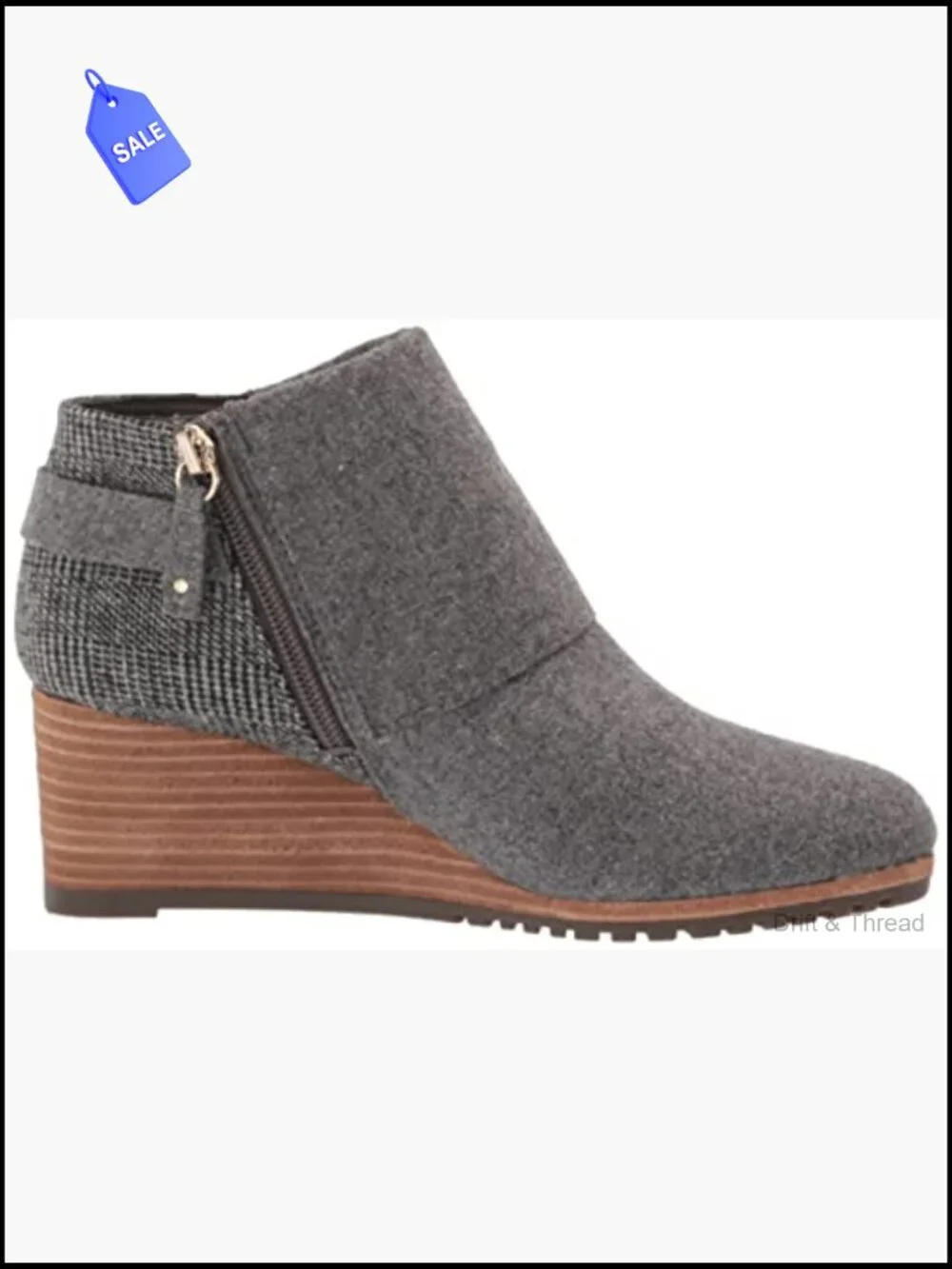 Women's Microsuede Ankle Wedge Booties Side Zip Comfort